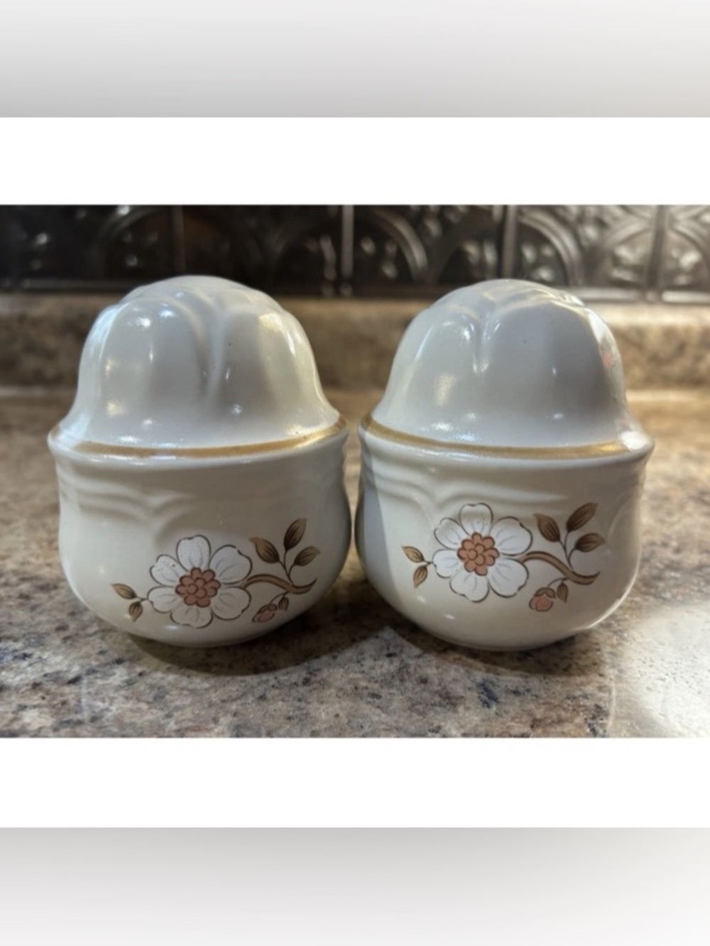 Vintage Cordella Collection Japan Burnet Stoneware Salt & Pepper Shaker Set